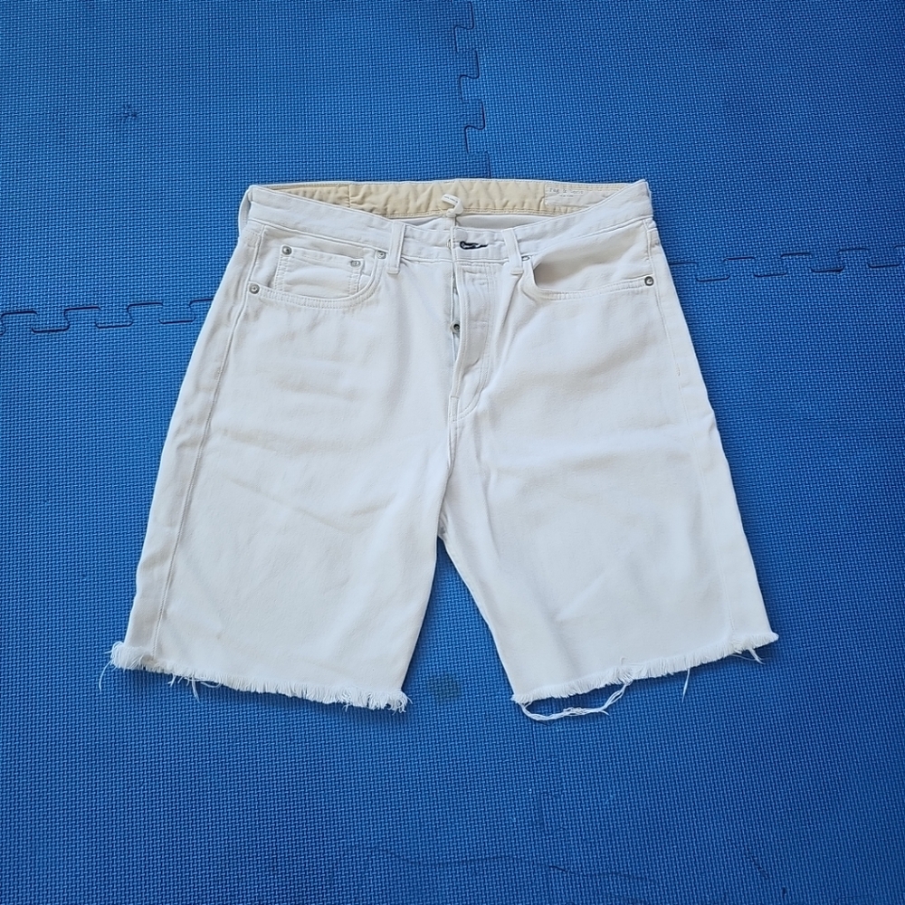 Rag Bone Maya High Rise Walking Raw Hem Denim Shorts Size 29 - Picture 4 of 8